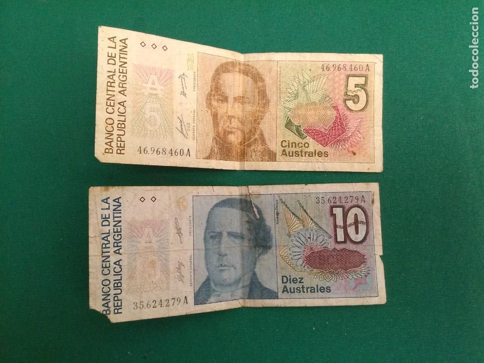 Billetes extranjeros: 5 Y 10 AUSTRALES - ARGENTINA - Foto 1