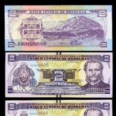 Billetes extranjeros: HONDURAS 2 LEMPIRAS DE 2014 TRIO CORRELATIVO (MARCO AURELIO SOTO- PRESIDENTE DE HONDURAS EN 1876). Lote 205804976