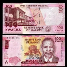 Billetes extranjeros: MALAWI 100 KWACHA DE 2017 TRIO CORRELATIVO(JAMES FREDERICK FUNDADOR DEL CONGRESO NYAZALADIA)