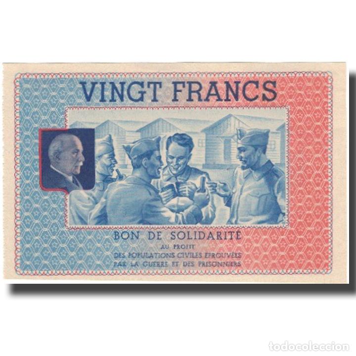 Billetes extranjeros: [#802425] Francia, Comit&eacute; National, 20 Francs, Undated (1941-44), UNC - Foto 1