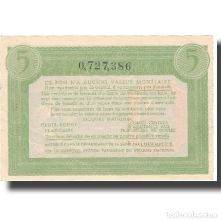 Billetes extranjeros: [#802412] Francia, Comit&eacute; National, 5 Francs, EBC - Foto 2