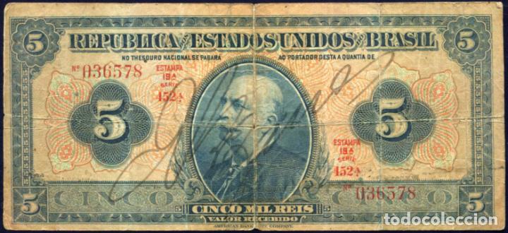 Billetes extranjeros: BRASIL - 5000 REIS 1925 - Pick.29 - Foto 1