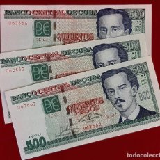 Billetes extranjeros: 2 BILLETES PAREJA CUBA 500 PESOS 2019 CONMEMORATIVO 500 ANIVERSARIO DE LA HABANA PLANCHA SC ORIGINAL