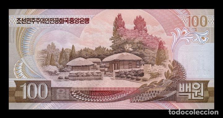 Billetes extranjeros: Corea del Norte 100 Won 1992 Pick 43 Sc Unc - Foto 2