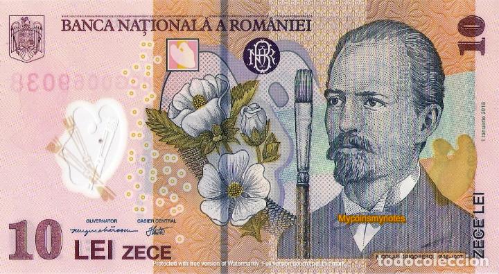 Billetes extranjeros: ROMANIA, 10 LEI, 2018, P119, POLYMER, UNC - Foto 3