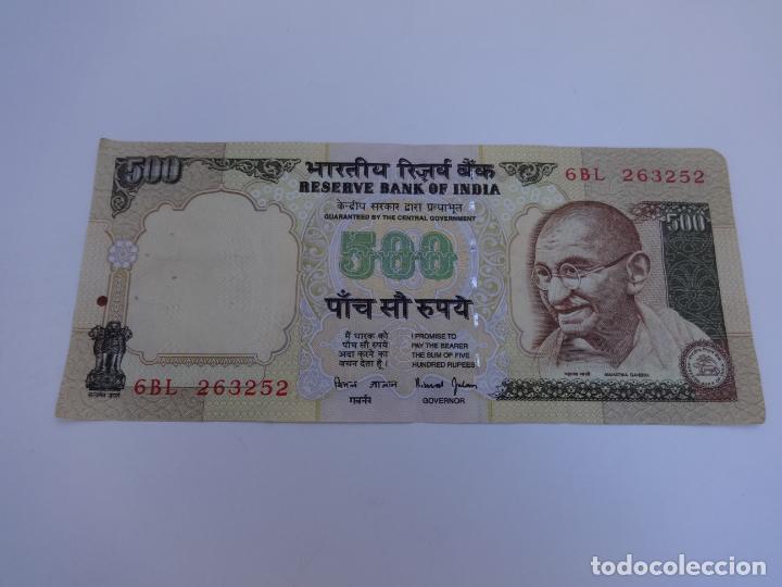 Billetes extranjeros: BILLETE DE LA INDIA DE 500 RUPIAS - Foto 1