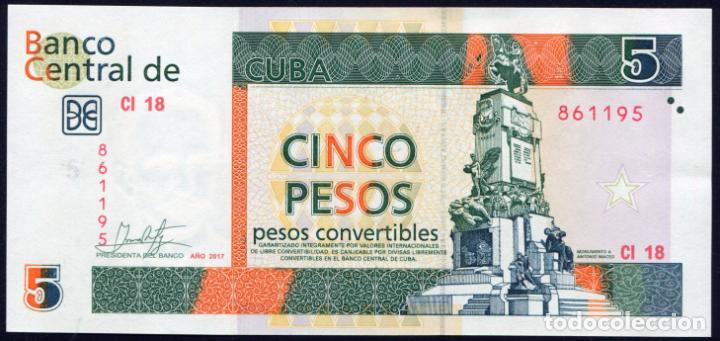 Billetes extranjeros: CUBA - 5 PESOS CONVERTIBLES 2017 - SIN CIRCULAR - Foto 1