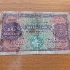 Billetes extranjeros: MOZAMBIQUE - LOURENÇO MARQUES (COLONIA DE PORTUGAL) 10 CENTAVOS - 1914. Lote 209274760