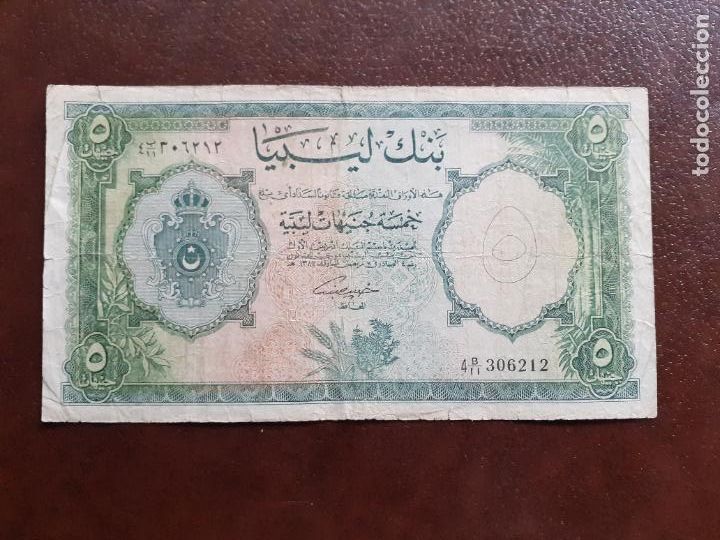Billetes extranjeros: LIBIA LIBYA 5 LIBRAS POUNDS 1963 - Foto 1