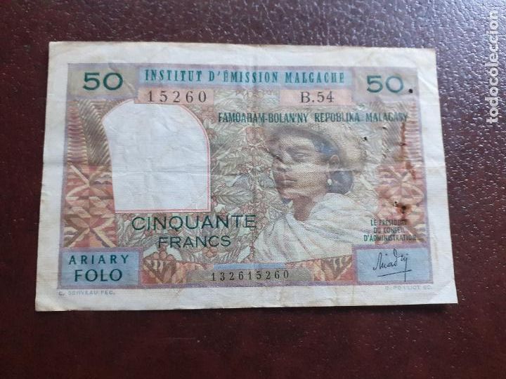 Billetes extranjeros: Madagascar. 50 francos 1969 - Foto 1