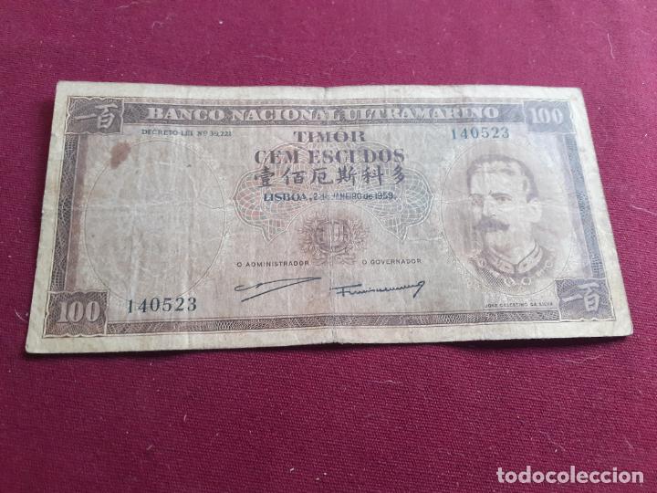 Billetes extranjeros: TIMOR 100 ESCUDOS 1959 - Foto 1