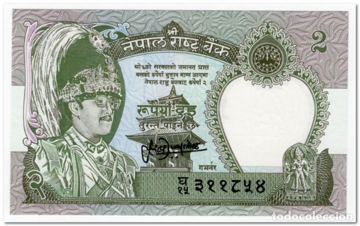 Billetes extranjeros: NEPAL 2 RUPIAH,1981 P.29,UNC - Foto 1