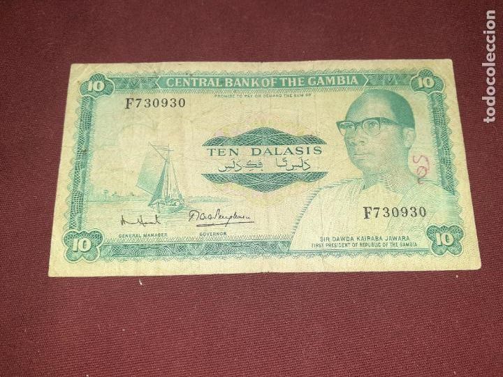 Billetes extranjeros: Gambia 10 dalasis 1972 - Foto 1