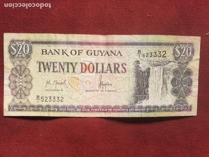 Billetes extranjeros: Guyana. Billete de 20 dollars - Foto 1