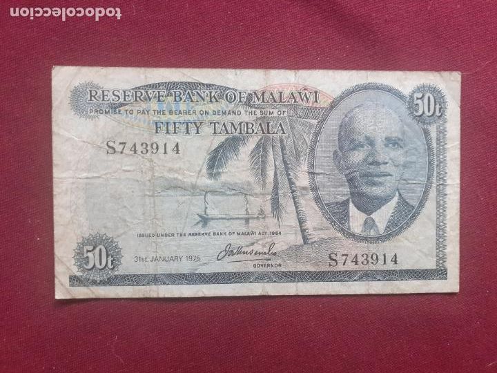 Billetes extranjeros: MALAWI. 50 tambala 1975 - Foto 1