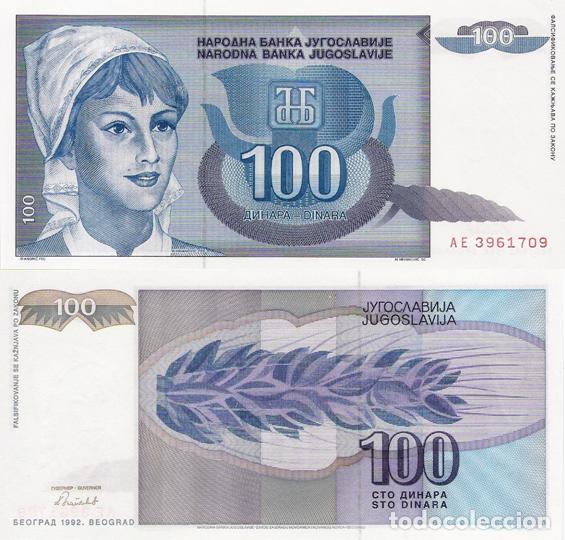 Billetes extranjeros: YUGOSLAVIA, 100 Dinara, 1992, P112, UNC - Foto 1
