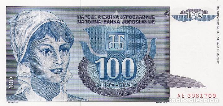 Billetes extranjeros: YUGOSLAVIA, 100 Dinara, 1992, P112, UNC - Foto 2