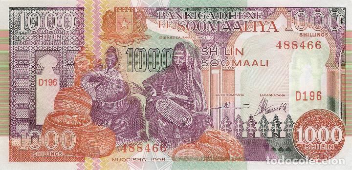 Billetes extranjeros: SOMALIA, 1000 SHELLINGS, 1996, Pick R10, UNC - Foto 2