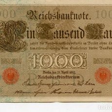 Billetes extranjeros: BILLETE REICH ALEMANIA AÑO 1910 INFLACIONARIO SELLO ROJO