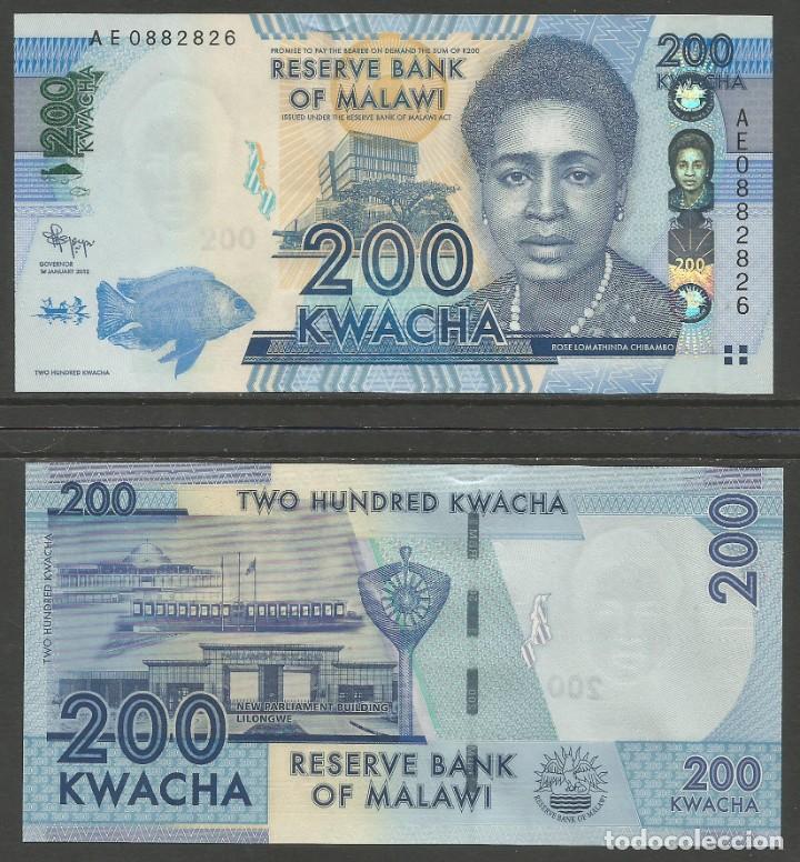 Billetes extranjeros: MALAWI - 200 KWACHA 2012 - S / C - Foto 1