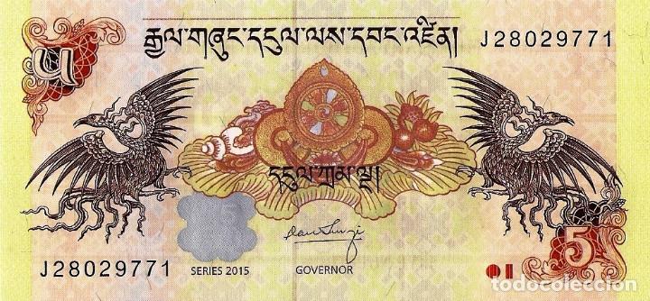 Billetes extranjeros: BHUTAN, 5 NGULTRUM, 2015, P28c, UNC - Foto 2