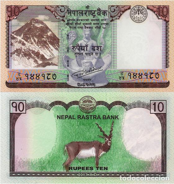Billetes extranjeros: NEPAL, 10 Rupees, 2017, P77 &rdquo;One Deer&rdquo;, UNC - Foto 1
