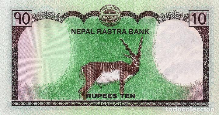 Billetes extranjeros: NEPAL, 10 Rupees, 2017, P77 &rdquo;One Deer&rdquo;, UNC - Foto 3