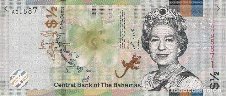 Billetes extranjeros: BAHAMAS, 1/2 Dollar, 2019, P-NEW, Prefix A, UNC - Foto 2