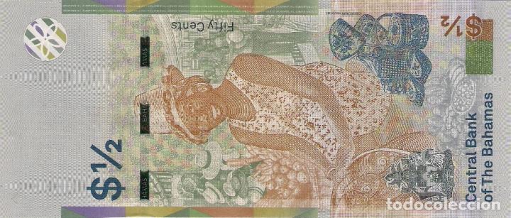 Billetes extranjeros: BAHAMAS, 1/2 Dollar, 2019, P-NEW, Prefix A, UNC - Foto 3