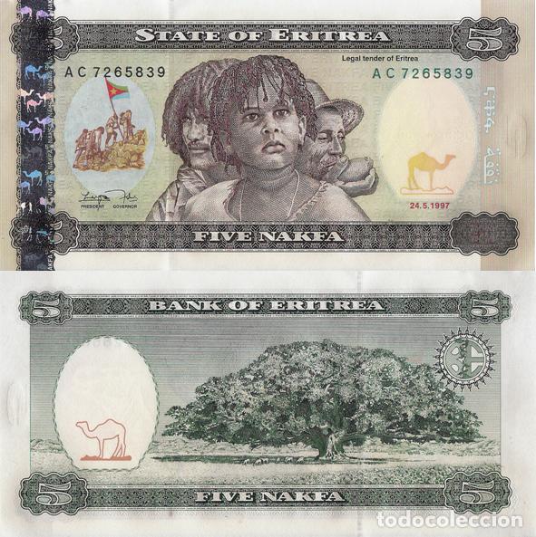 Billetes extranjeros: ERITREA, 5 NAKFA, 1997, P2, UNC - Foto 1