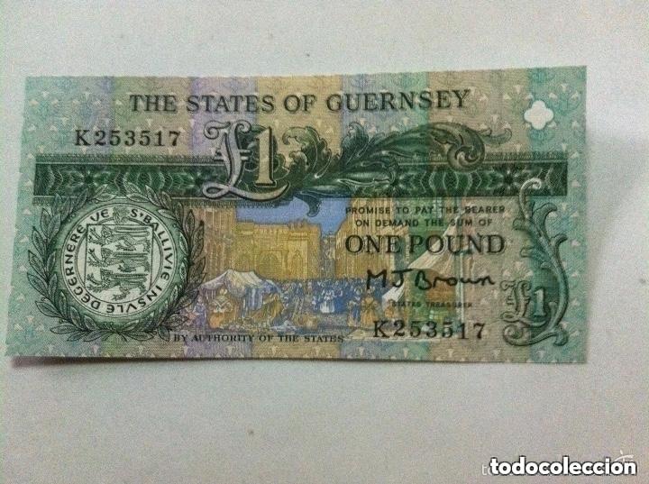 Billetes extranjeros: GUERNSEY - 1 pound- (plancha - Foto 1