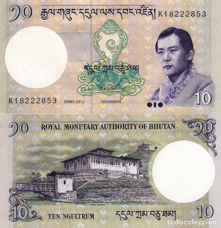 Billetes extranjeros: BHUTAN, 10 NGULTRUM, 2013, P29b, UNC - Foto 1