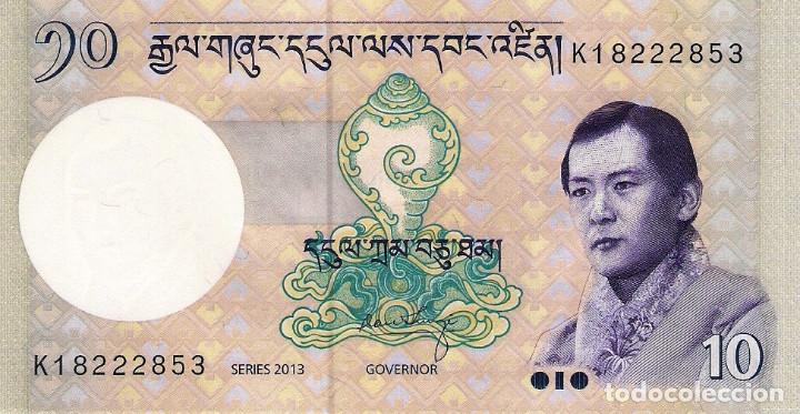 Billetes extranjeros: BHUTAN, 10 NGULTRUM, 2013, P29b, UNC - Foto 2