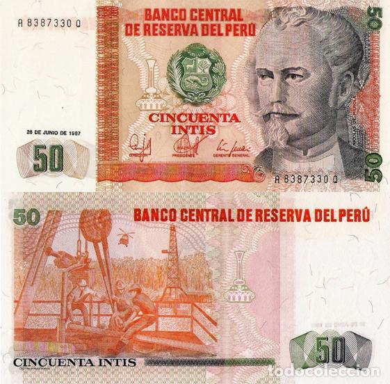 Billetes extranjeros: PERU, 50 INTIS, 1987, P131b, UNC - Foto 1