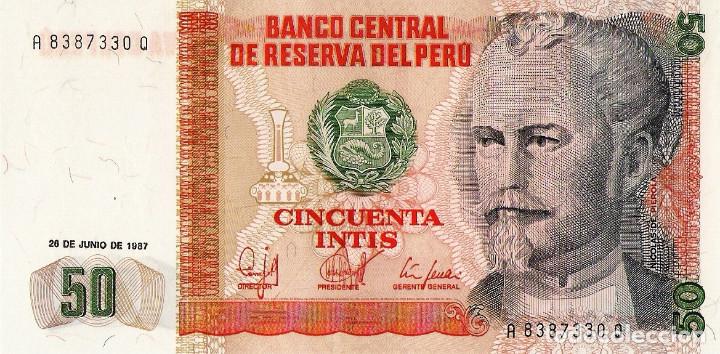 Billetes extranjeros: PERU, 50 INTIS, 1987, P131b, UNC - Foto 2