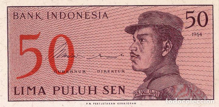 Billetes extranjeros: INDONESIA, 50 SEN, 1964, P94, UNC - Foto 3