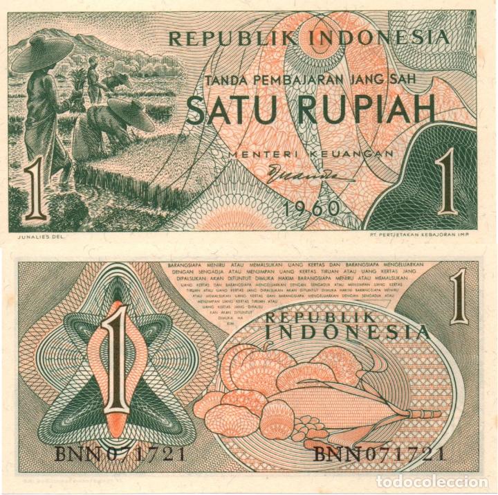 Billetes extranjeros: Indonesia. 1 Rupia. 1960. SC - Foto 1