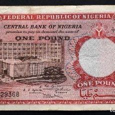 Billetes extranjeros: NIGERIA BILLETE DE 1 POUND DE 1967
