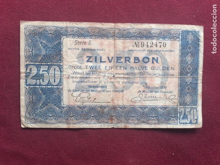 Billetes extranjeros: 2,50 GULDEN DE HOLANDA DE 1938 - Foto 1