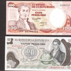 Billetes extranjeros: BILLETE DE AMERICA COLOMBIA 2 BILLETES PLANCHA