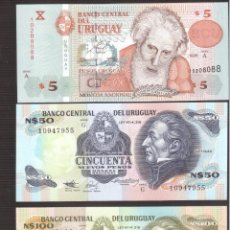 Billetes extranjeros: BILLETE DE AMERICA URUGUAY 3 BILLETES PLANCHA