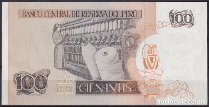 Billetes extranjeros: F-EX18958 PERU 100 INTIS 1983 BANKNOTE. - Foto 3