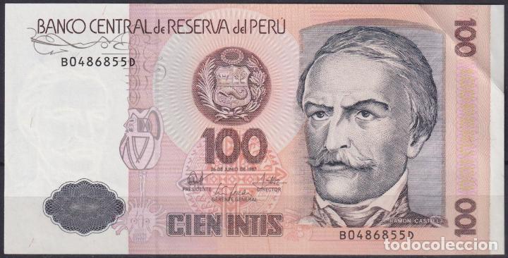 Billetes extranjeros: F-EX18958 PERU 100 INTIS 1983 BANKNOTE. - Foto 1