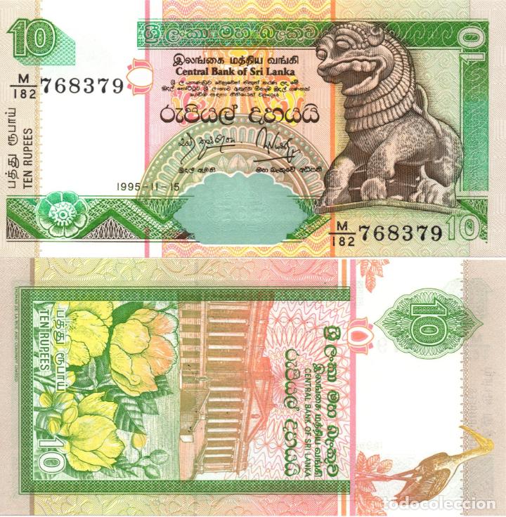 Billetes extranjeros: Sri Lanka. 10 Rupias. 1995. SC - Foto 1