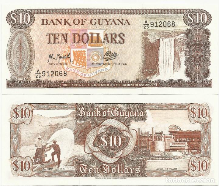 Billetes extranjeros: GUYANA - 10 DOLARES DE 1992 - SIN CIRCULAR - Foto 1