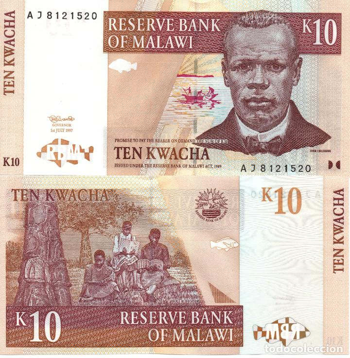 Billetes extranjeros: Malawi. 10 Kwacha. 1997. SC - Foto 1