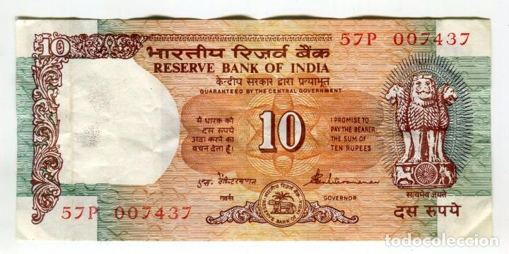 Billetes extranjeros: INDIA 10 RUPIAS EL DE LAS IMAGENES - Foto 1