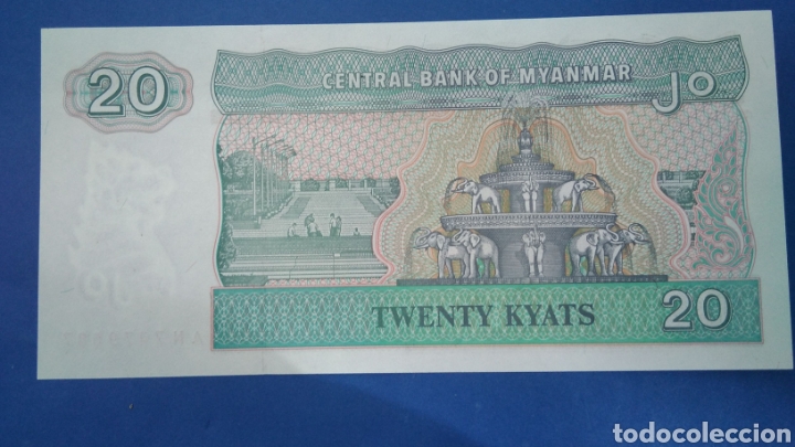 Billetes extranjeros: 20 twety kyats ,Myanmar , - Foto 2