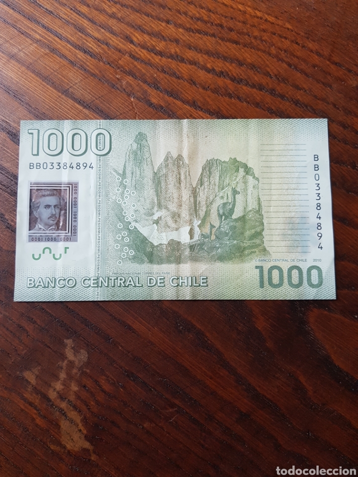 Billetes extranjeros: BILLETE 1000 PESOS CHILE 2010 - Foto 2