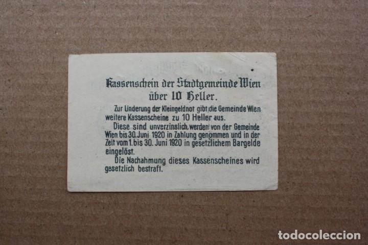 Billetes extranjeros: Austria - Wien - 10 Heller 1920 - Foto 2